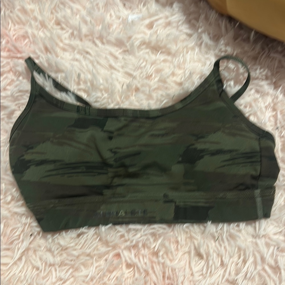Alphalete Camo Green Sports Bra